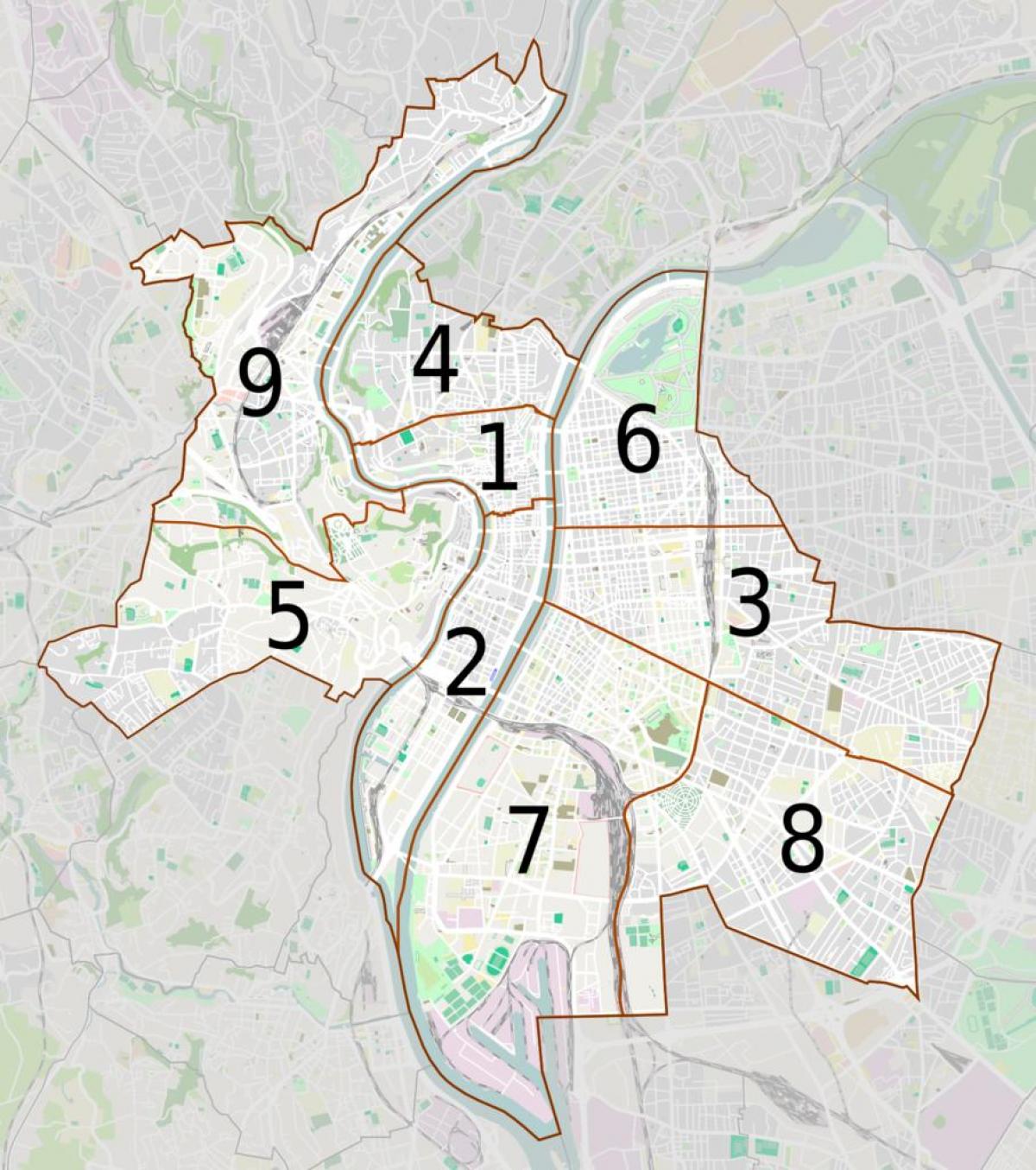 지도 리옹의 arrondissements