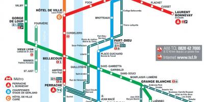 리옹의 프랑스 지하철 지도